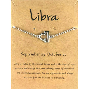 Zodiac Signs, Simple Chain Bracelet