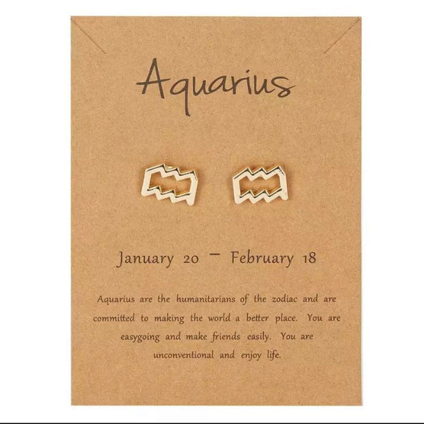 Zodiac Stud Earrings 12 Constellation Birth Months